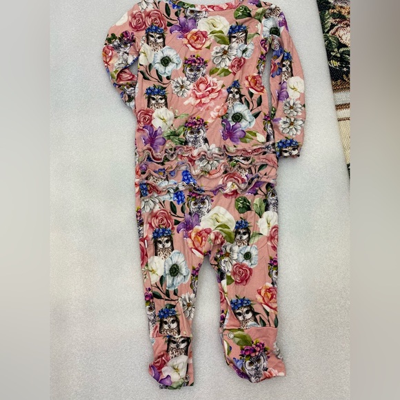 Posh Peanut Owl Halloween Floral Boho Stretch Bamboo Long Sleeve Footie 18-24 mo - Picture 8 of 9
